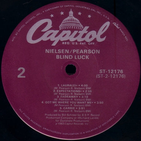 Reed Nielsen/Mark Pearson* : Blind Luck (LP, Album)