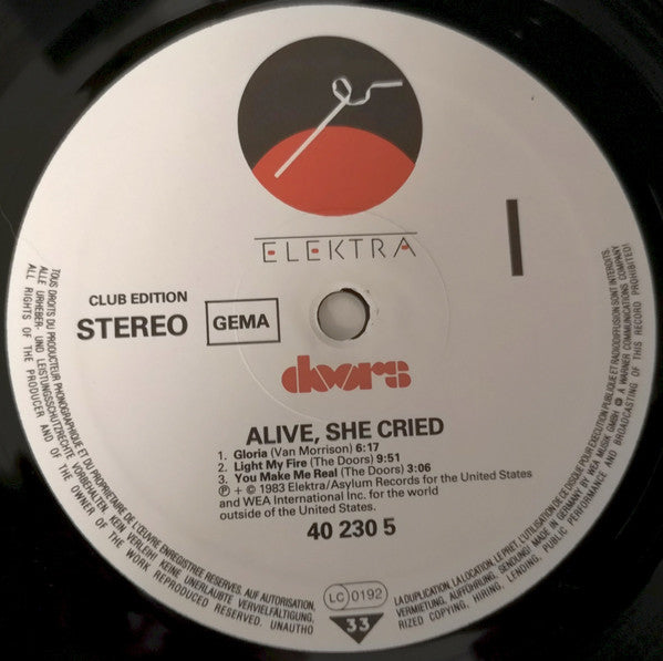 The Doors : Alive, She Cried (LP, Album, Club)
