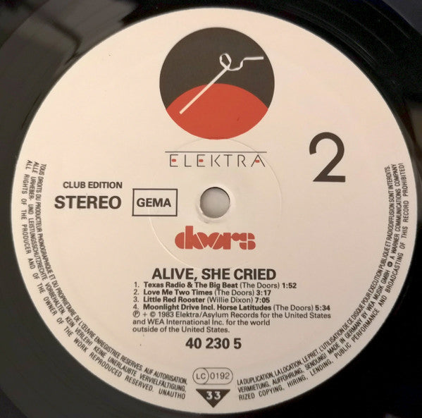 The Doors : Alive, She Cried (LP, Album, Club)