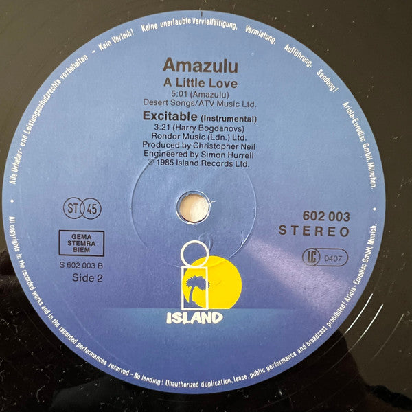 Amazulu : Excitable (12", Maxi)