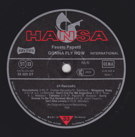 Fausto Papetti : 24 Raccolta Gonna Fly Now (LP, Album)