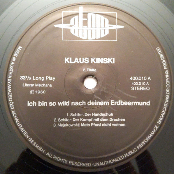 Klaus Kinski : Ich Bin So Wild Nach Deinem Erdbeermund (2xLP)
