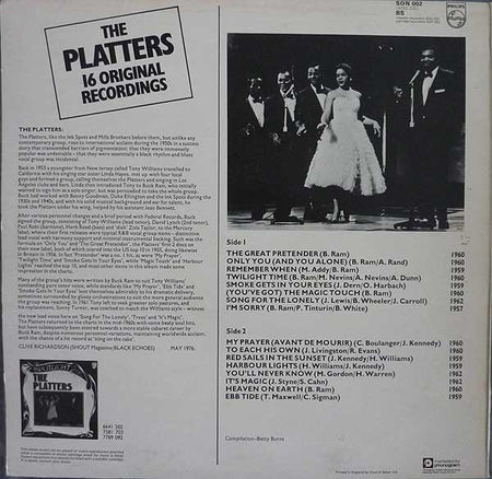 The Platters : 16 Original Recordings (LP, Comp)