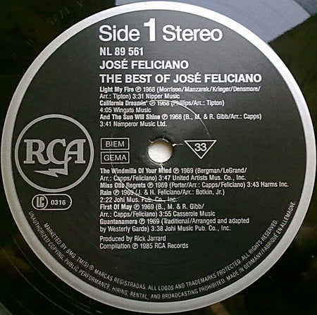 José Feliciano : The Best Of José Feliciano (LP, Comp)