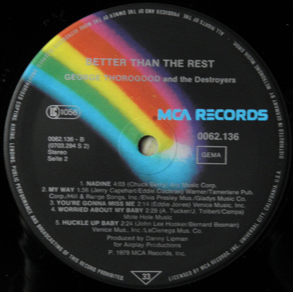 George Thorogood & The Destroyers : Better Than The Rest (LP, Album)