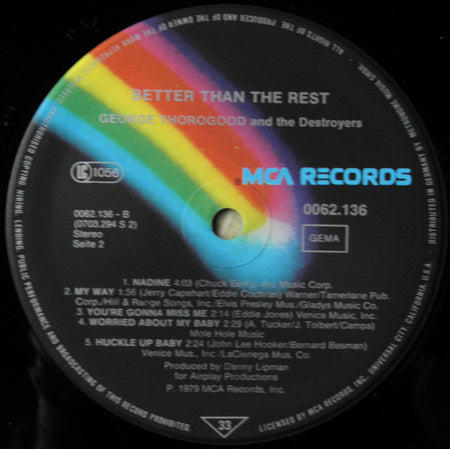 George Thorogood & The Destroyers : Better Than The Rest (LP, Album)