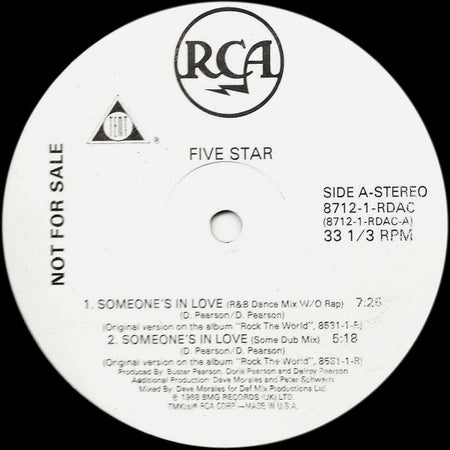 Five Star : Someone's In Love (12", Promo)
