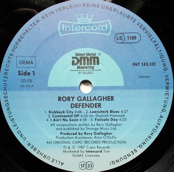 Rory Gallagher : Defender (LP, Album + 7", Single)