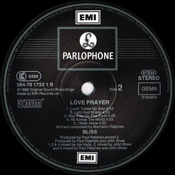 Bliss (10) : Loveprayer (LP, Album)