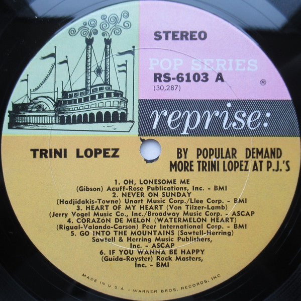 Trini Lopez : By Popular Demand More Trini Lopez At P.J.'s (LP, Album)