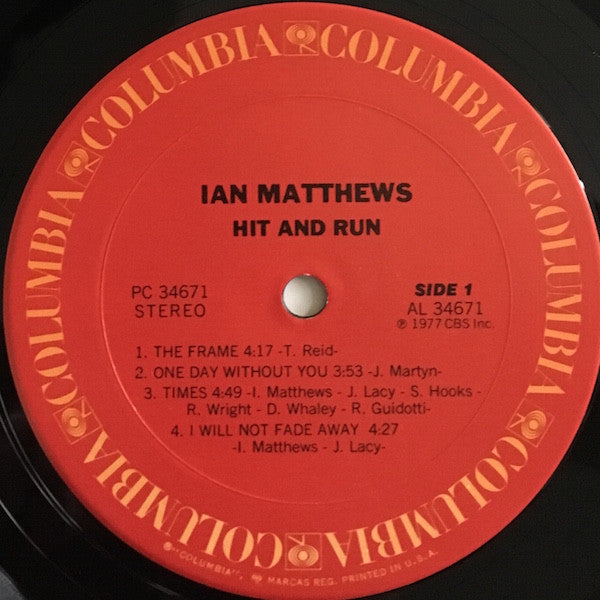 Iain Matthews : Hit And Run (LP, Album, San)
