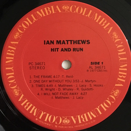 Iain Matthews : Hit And Run (LP, Album, San)