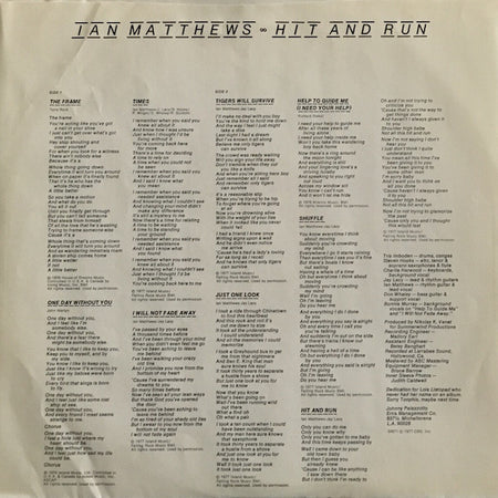 Iain Matthews : Hit And Run (LP, Album, San)