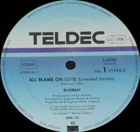 Bluebeat (3) : All Blame On Love (12", Maxi)