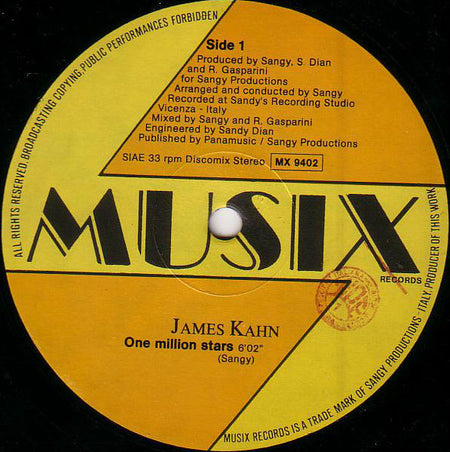 James Kahn : One Million Stars (12")