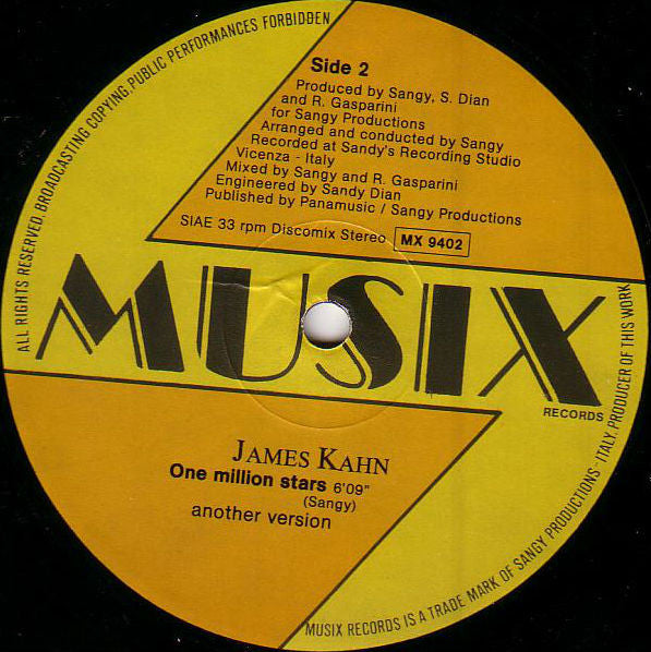 James Kahn : One Million Stars (12")