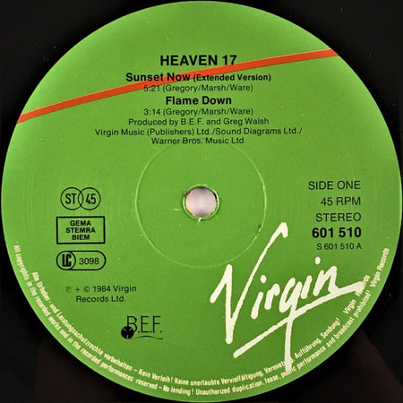 Heaven 17 : Sunset Now (12", Single)