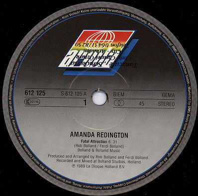 Amanda Redington : Fatal Attraction (12", Maxi)