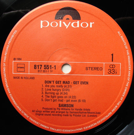 Samson (3) : Don't Get Mad - Get Even (LP, Album)