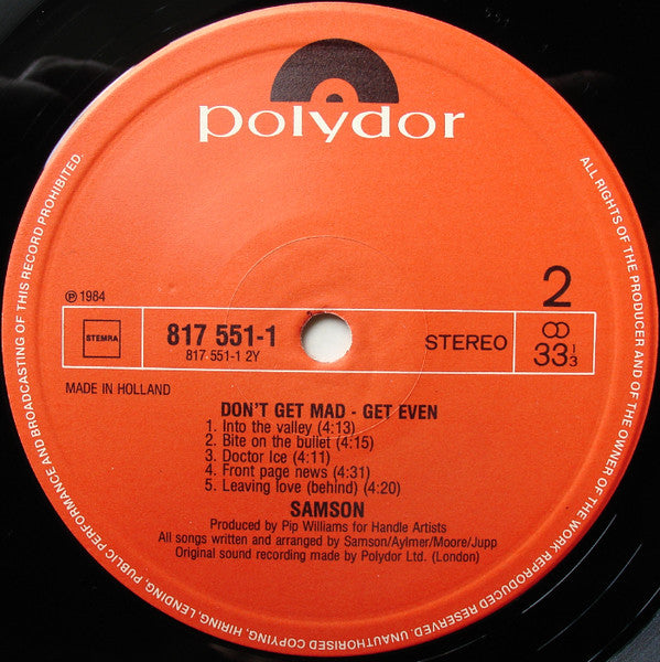 Samson (3) : Don't Get Mad - Get Even (LP, Album)