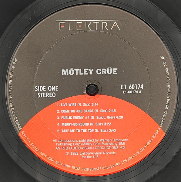 Mötley Crüe : Too Fast For Love (LP, Album, Club, Car)