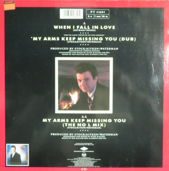 Rick Astley : When I Fall In Love / My Arms Keep Missing You (12", Maxi)