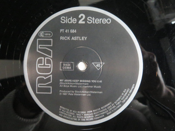 Rick Astley : When I Fall In Love / My Arms Keep Missing You (12", Maxi)