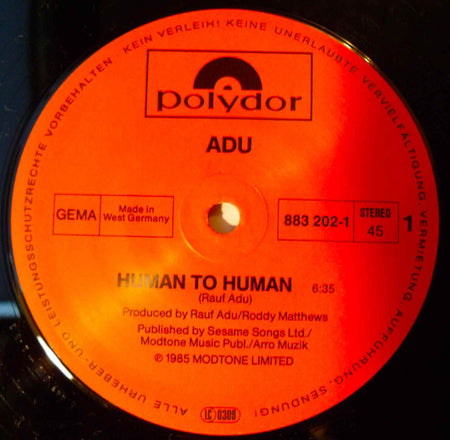 Adu : Human To Human (12")