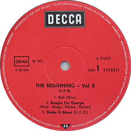 UFO (5) : The Beginning Vol. 8 (LP, Comp, RE)