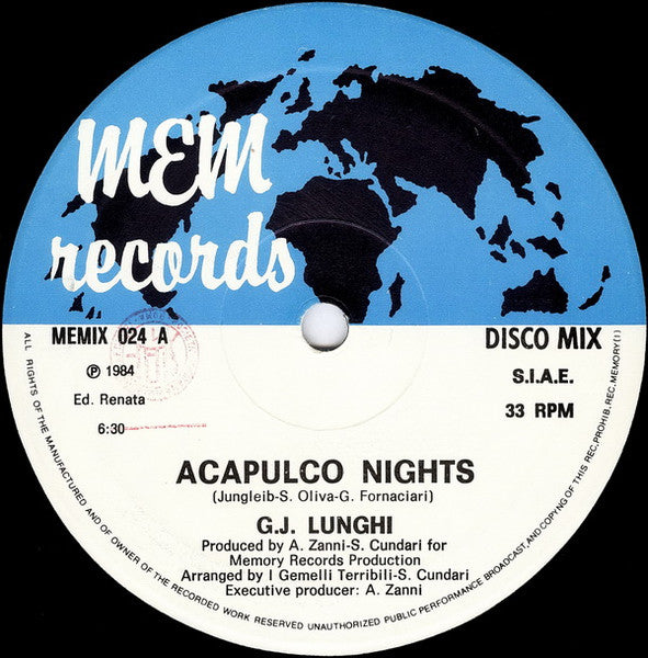 G.J. Lunghi : Acapulco Nights (12")