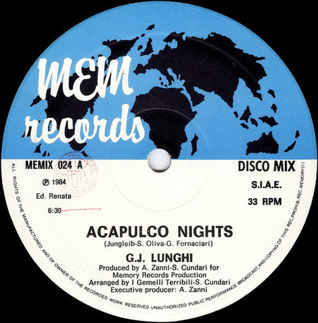 G.J. Lunghi : Acapulco Nights (12")