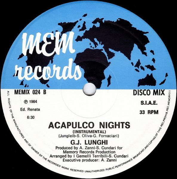 G.J. Lunghi : Acapulco Nights (12")