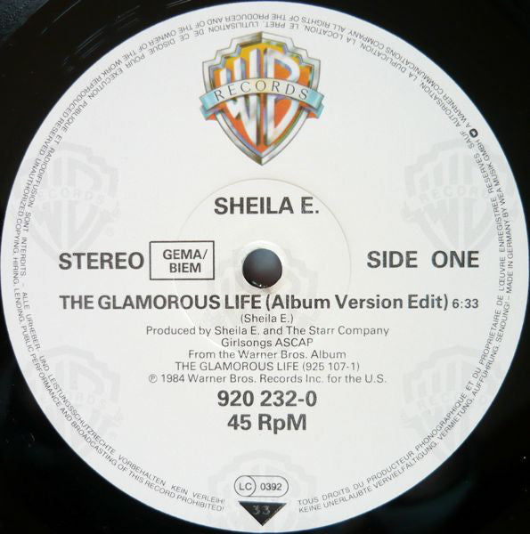 Sheila E. : The Glamorous Life (12", RE, Pos)