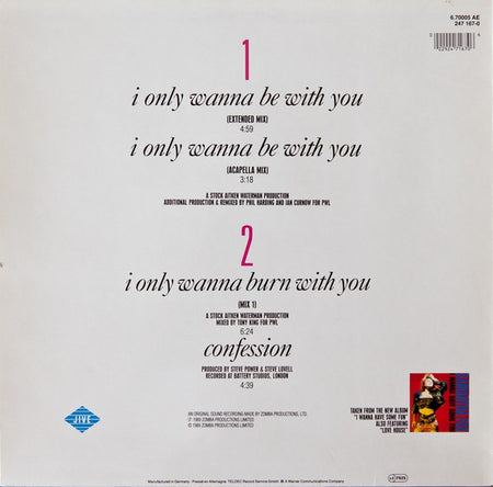 Samantha Fox : I Only Wanna Be With You (12", Maxi)
