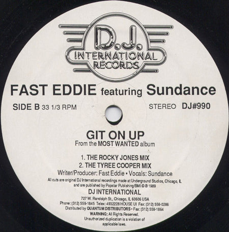 "Fast" Eddie Smith Featuring Sundance (2) : Git On Up (12")