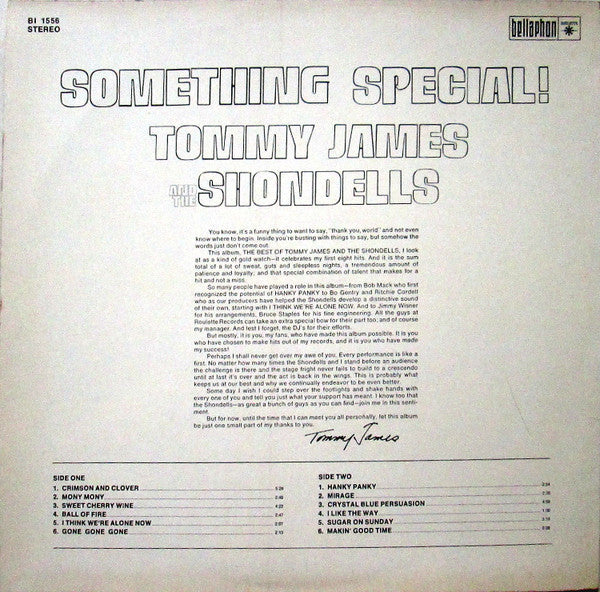 Tommy James & The Shondells : Something Special! The Best Of Tommy James And The Shondells (LP, Comp, RE)