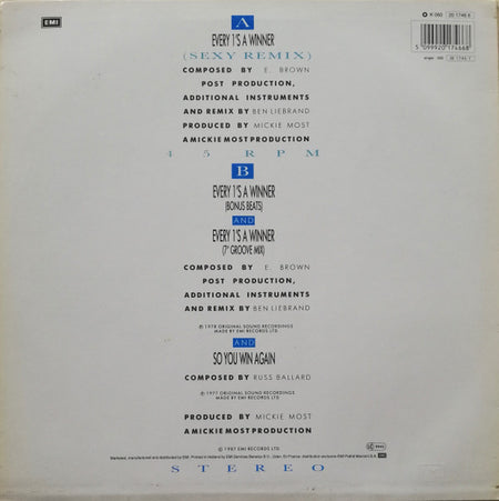 Hot Chocolate : Every 1's A Winner (Sexy Remix) (12", Single)
