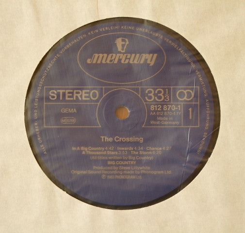 Big Country : The Crossing (LP, Album)