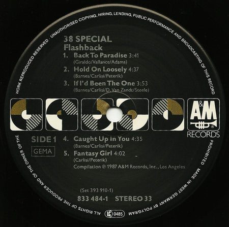 38 Special (2) : Flashback (LP, Comp + 7", EP, Promo)