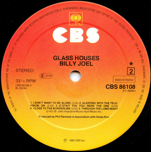 Billy Joel : Glass Houses (LP, Album)