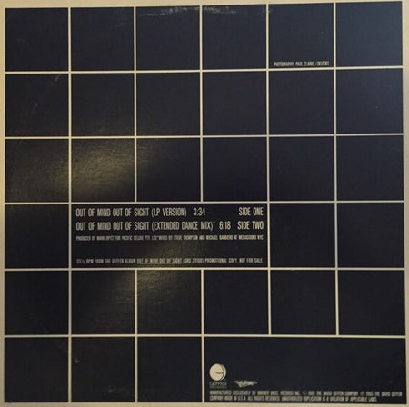 Models (2) : Out Of Mind Out Of Sight (12", Single, Promo)