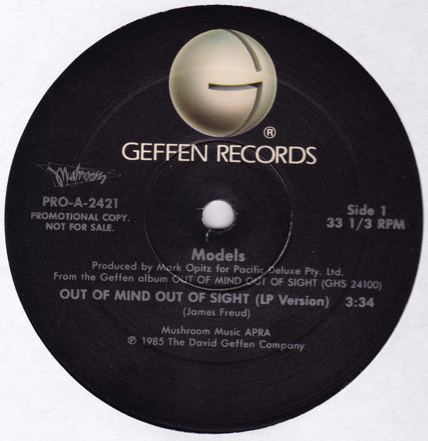 Models (2) : Out Of Mind Out Of Sight (12", Single, Promo)