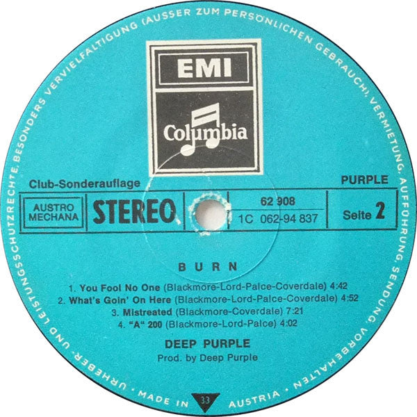 Deep Purple : Burn (LP, Album, Club)