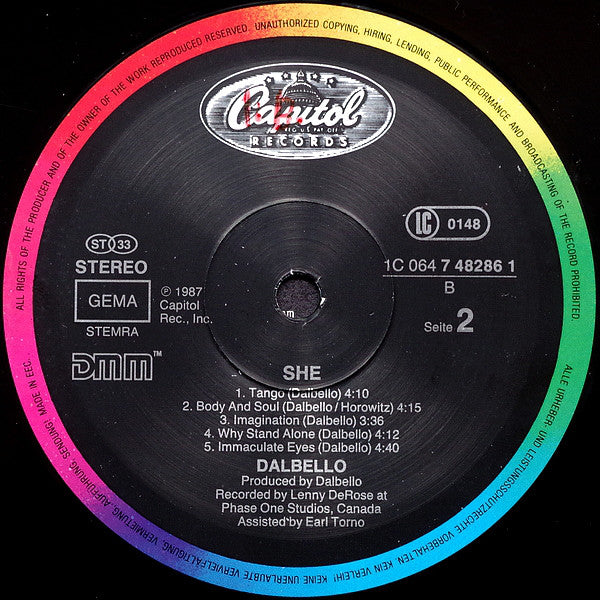 Lisa Dal Bello : She (LP, Album, DMM)