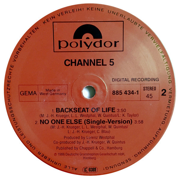 Channel 5 (2) : No One Else (12", Maxi)