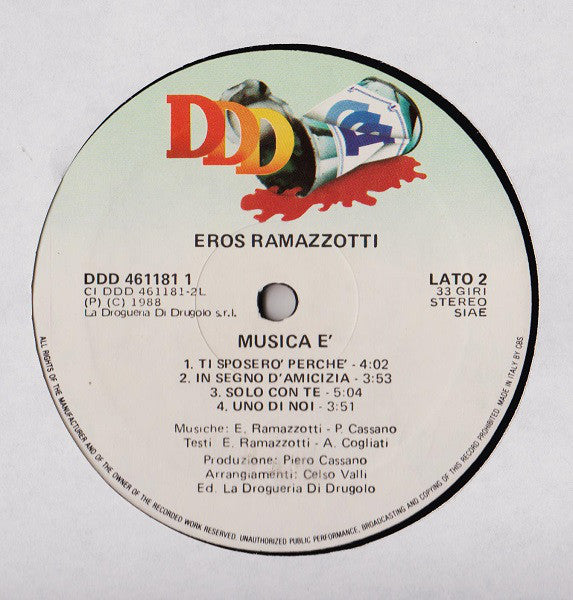 Eros Ramazzotti : Musica È (LP, Album)