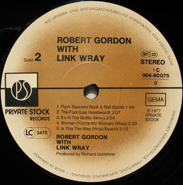 Robert Gordon (2) With Link Wray : Robert Gordon With Link Wray (LP, Album)