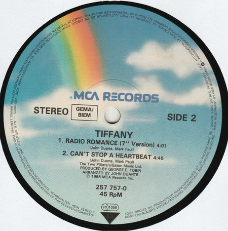 Tiffany : Radio Romance (Dance Mix) (12", Maxi)