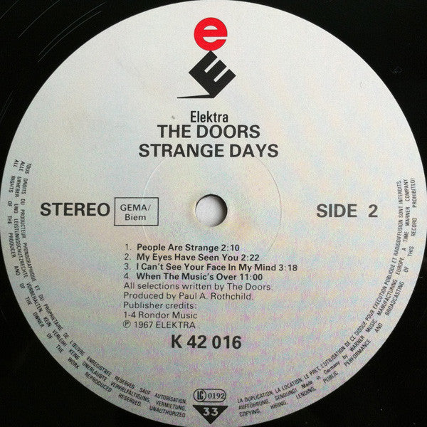 The Doors : Strange Days (LP, Album, RE)