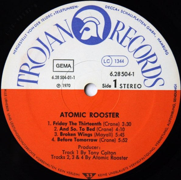 Atomic Rooster : Atomic Rooster & Death Walks Behind You (2xLP, Album, Comp)